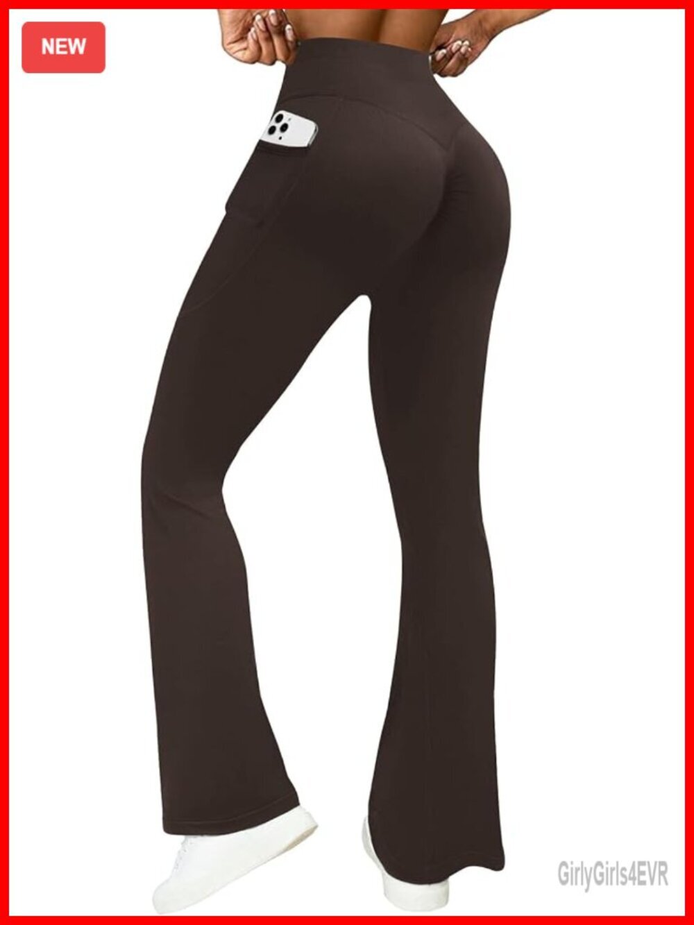 Scrunch Booty Lifting Leggings No Front Seam Flare Yoga Pants with Pockets